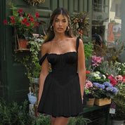 Adriana | Vestido Mini Bustier con Escote Corazón y Falda Evasé