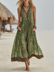 Lucía | Vestido Maxi Boho con Estampado Floral y Falda Amplia